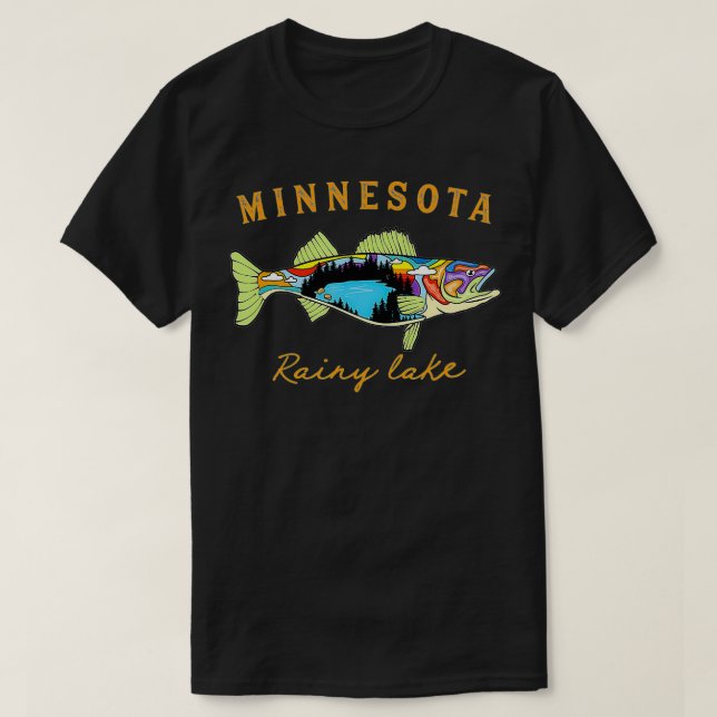Camiseta Cool Fisherman Minnesota Rainy Lake Fisher Walleye (Diseño del anverso)