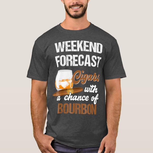 Camiseta Cool  For Cigars And Bourbon Lover Gift For (Anverso)