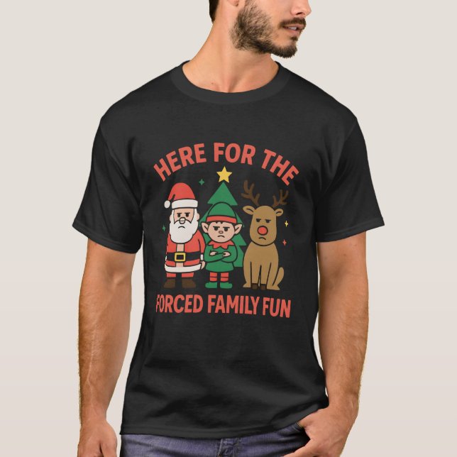 Camiseta Cool Forced Family Fun Santa Christmas Cheer (Anverso)