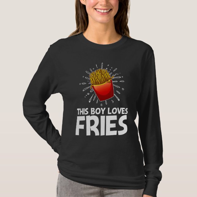 Camiseta Cool Fries For Boys Kids French Fry  Fast Food (Anverso)
