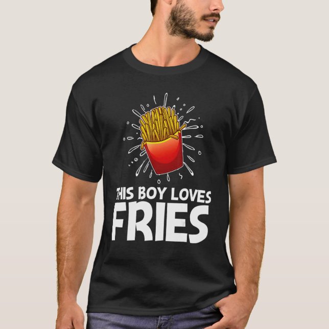 Camiseta Cool Fries For Boys Kids French Fry  Fast Food (Anverso)