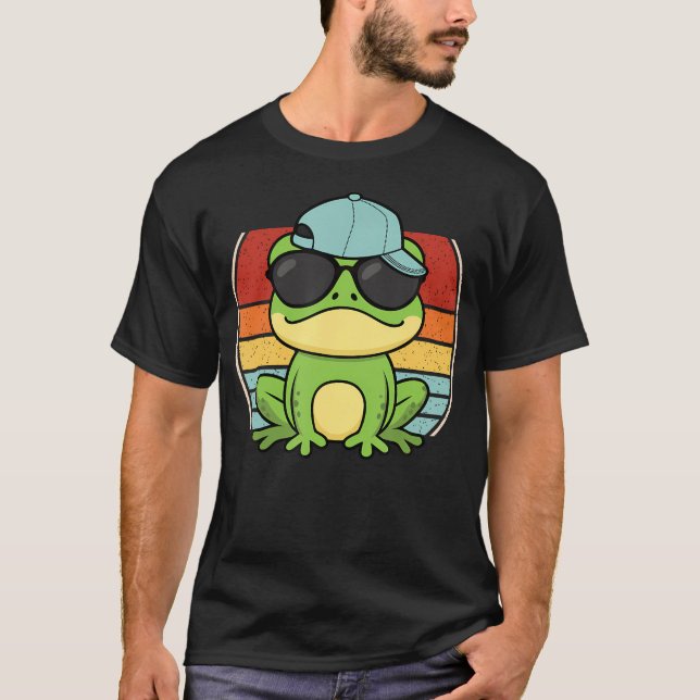 Camiseta Cool Frog Sunglasses Retro Frog Lover (Anverso)