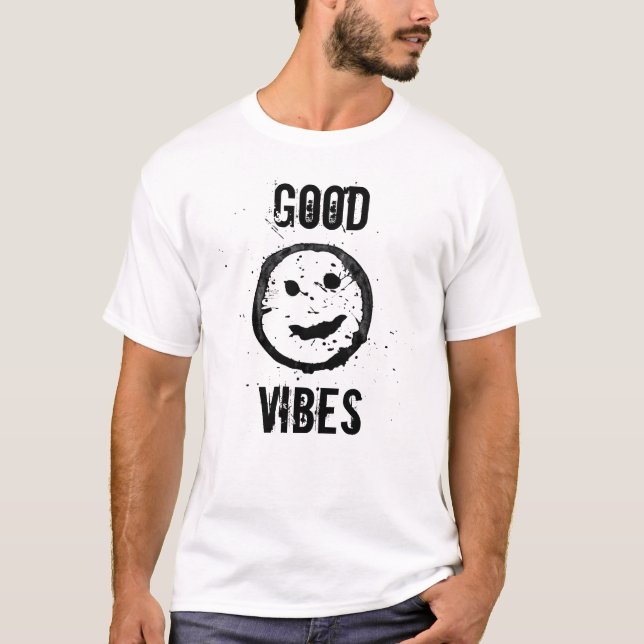 Camiseta Cool Fun Good vibes Smile face Custom text (Anverso)