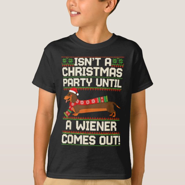 Camiseta Cool Funny Wiener Dog Christmas Dachshund Holiday  (Anverso)