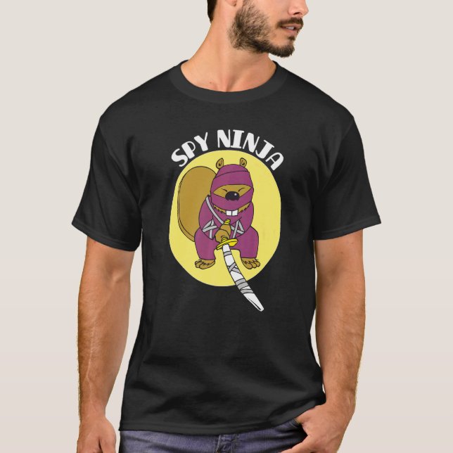 Camiseta Cool Gaming Spy Beaver Ninja Gamer Boys Girls Kids (Anverso)