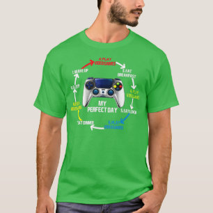 Camiseta Cool  Gift My Perfect Day Play Video Games Boys ns