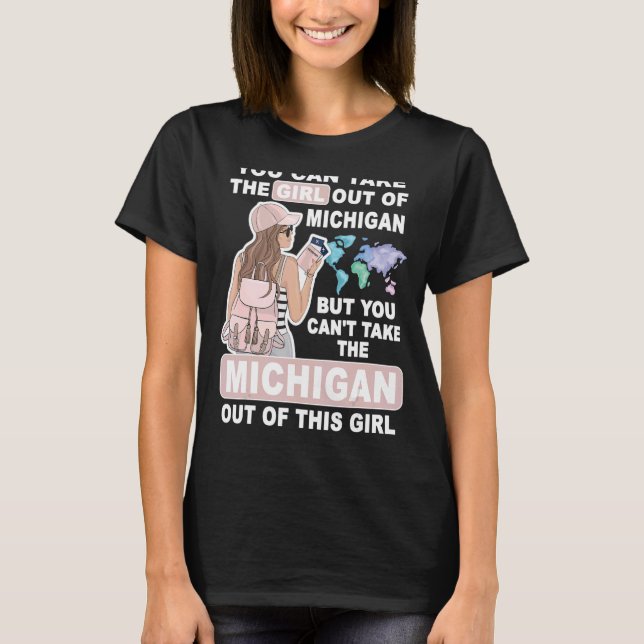 Camiseta Cool Girl from Michigan  Proud Michigan Girl (Anverso)