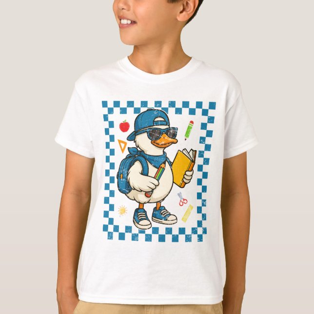 Camiseta Cool Goose Back To School Happy First Day Of Schoo (Anverso)