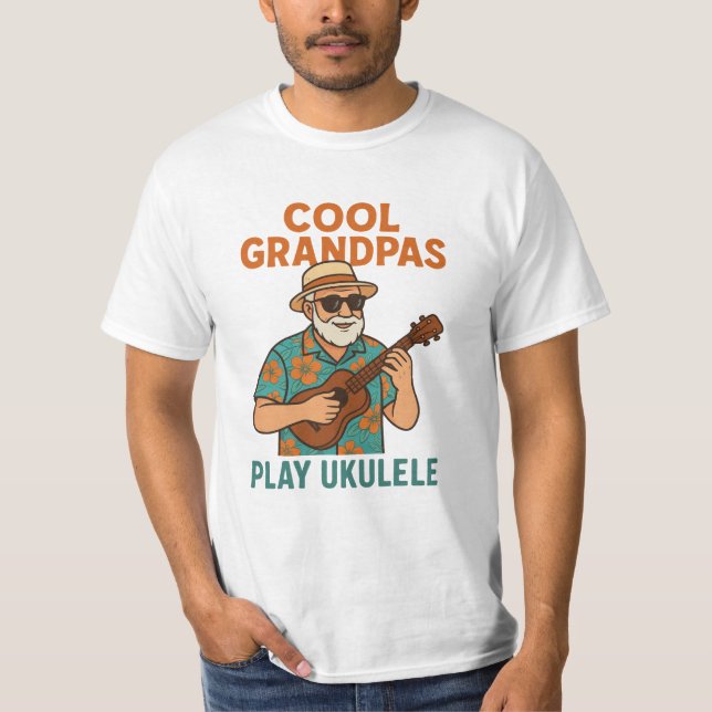Camiseta Cool Grandpas Play Ukulele Funny (Anverso)