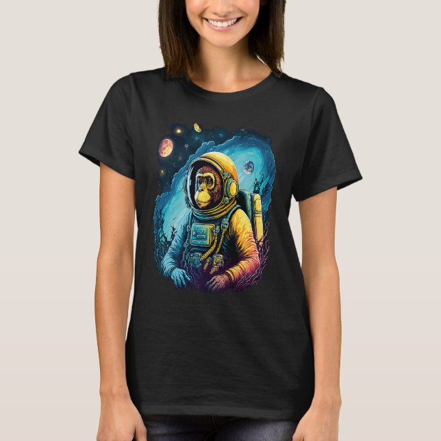 Camiseta Cool Graphic Space Chimp Monkey Astronaut Cosmonau (Anverso)
