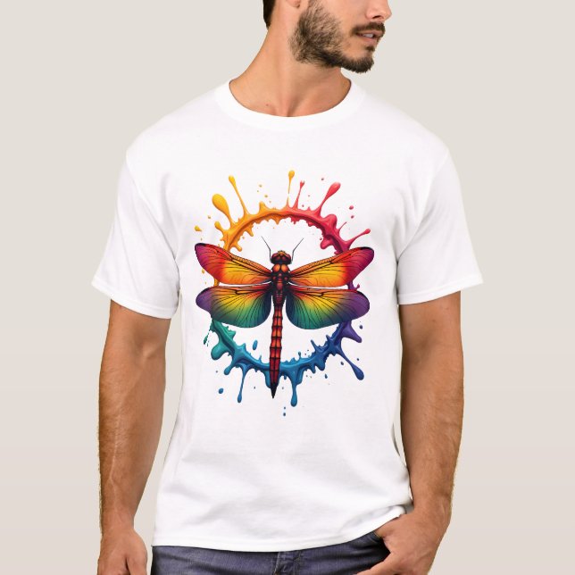 Camiseta Cool Graphic Tie Dye Sunglasses Dragonfly Illustra (Anverso)