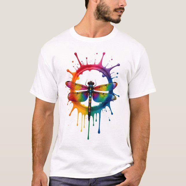 Camiseta Cool Graphic Tie Dye Sunglasses Dragonfly Illustra (Anverso)