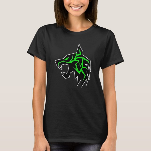 Camiseta Cool green lightning wolf (Anverso)
