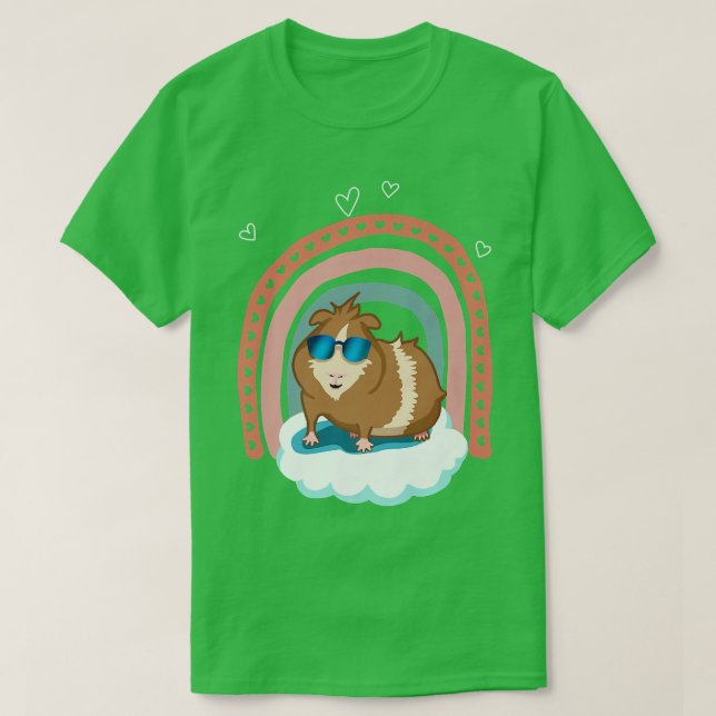 Camiseta Cool guinea pig sunglasses boho rainbow gift  (Diseño del anverso)