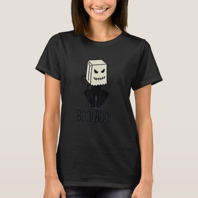 Camiseta Cool Halloween Meow Boo Boo Cat Illustration Graph (Anverso)