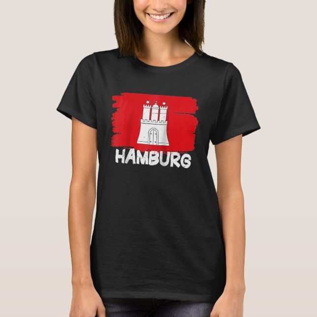 Camiseta Cool Hamburg Flag Raglan Baseball (Anverso)