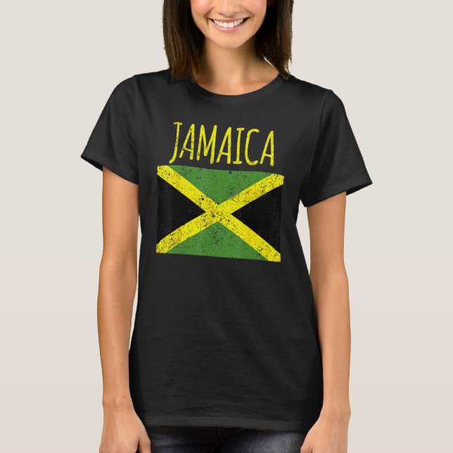 Camiseta Cool Jamaica distresssed Jamaican flag proud Jamai (Anverso)