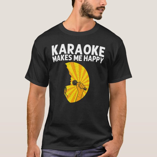 Camiseta Cool Karaoke For Men Women Singer Microphone Karao (Anverso)