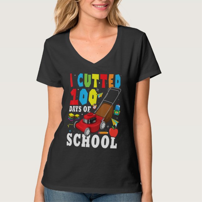 Camiseta Cool Lawn Mower Apparel 100th Day Of School Teache (Anverso)