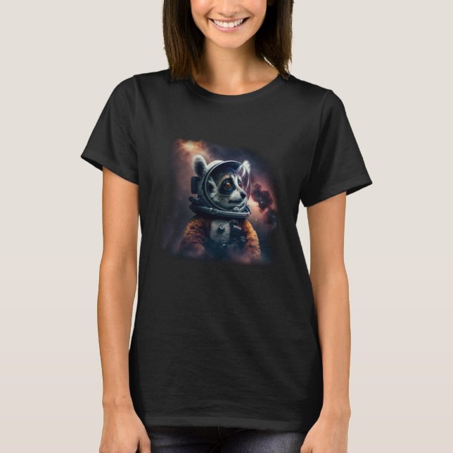 Camiseta Cool Lemur Astronaut In Deep Space (Anverso)