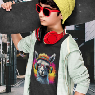 Camiseta Cool Llama DJ con Auriculares