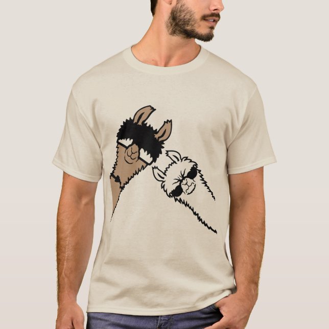 Camiseta Cool Llamas Wearing Sunglasses Funny Animal Friend (Anverso)
