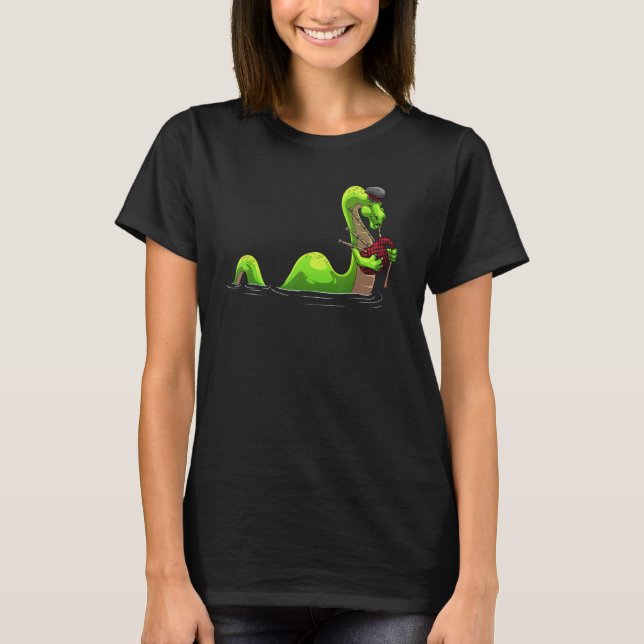 Camiseta Cool Loch Ness Monster For Men Women Nessie Bagpip (Anverso)