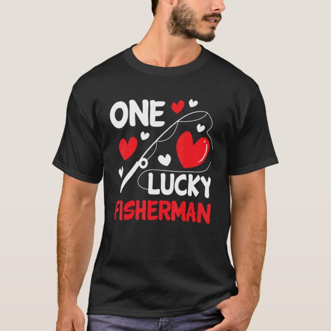Camiseta Cool Matching Outfit Couple Fishing, One Lucky Fis (Anverso)