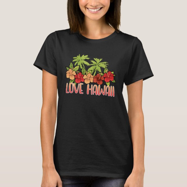Camiseta Cool Maui Sunset Hawaiian Hibiscus Flowers Honolul (Anverso)