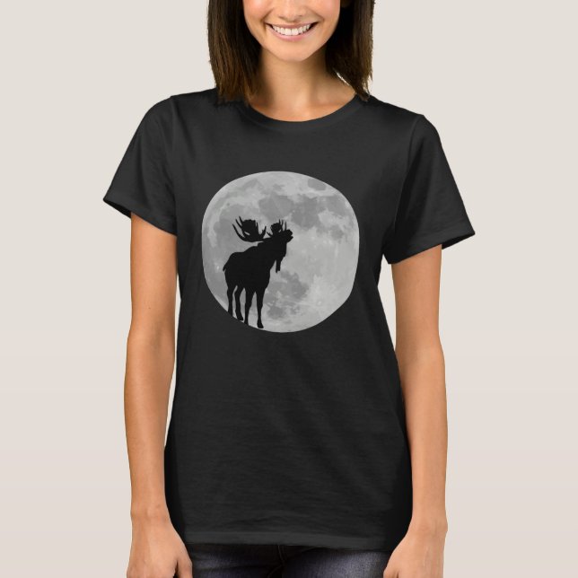 Camiseta Cool Moose  Moon    Howling Moose (Anverso)