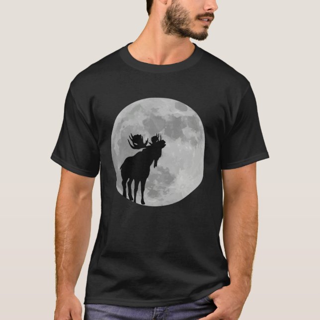 Camiseta Cool Moose  Moon    Howling Moose (Anverso)