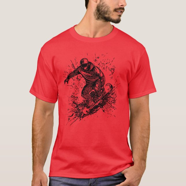 Camiseta Cool Mountain Sports Jump Style Snowboard Move ret (Anverso)
