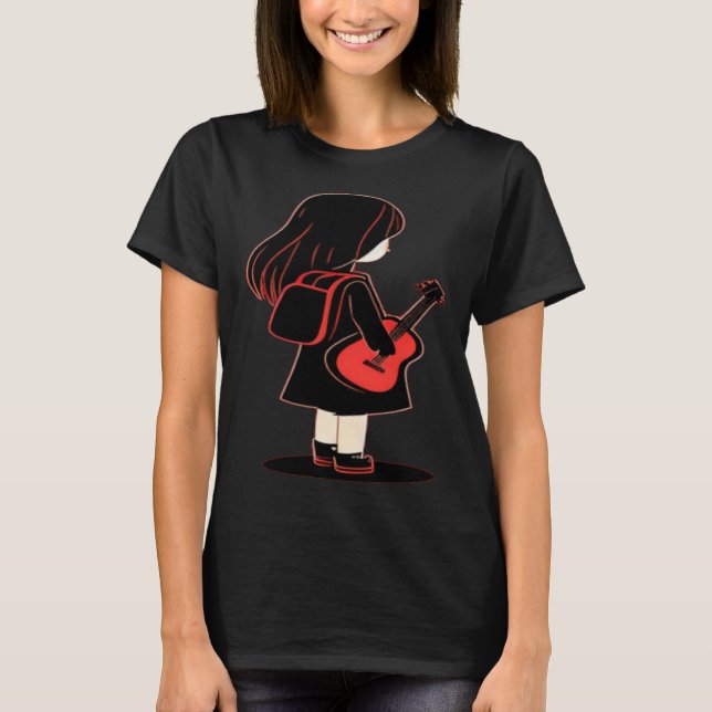 Camiseta Cool musical Guitar Girl (Anverso)