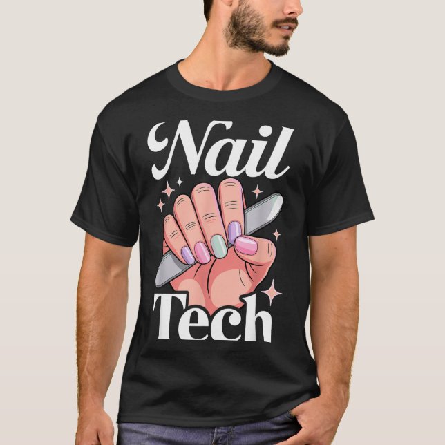 Camiseta Cool Nail Tech Art For Women Girl Manicurist Nail  (Anverso)