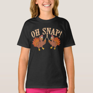 Camiseta Cool Oh Snap!  Funny Turkey With Wishbone Thanksgi