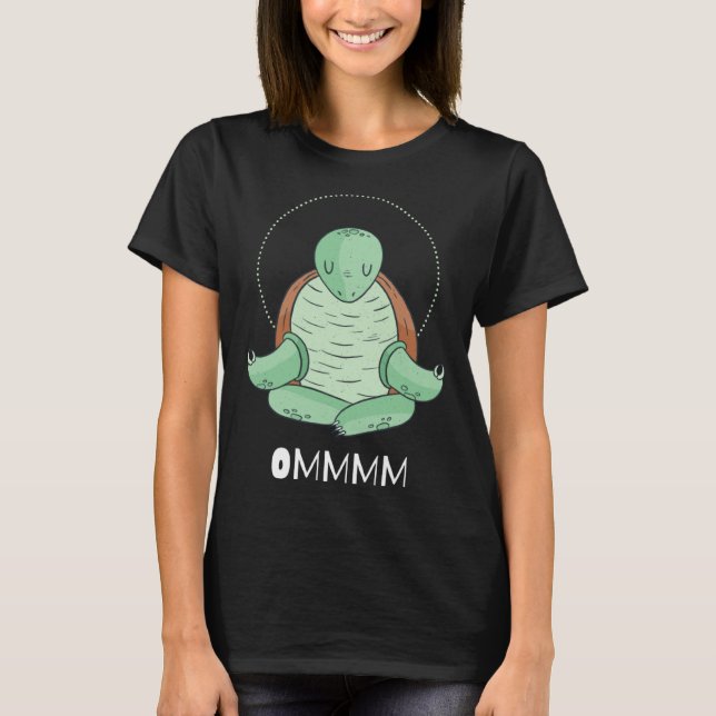 Camiseta Cool OMMM meditation relaxation turtle yoga (Anverso)