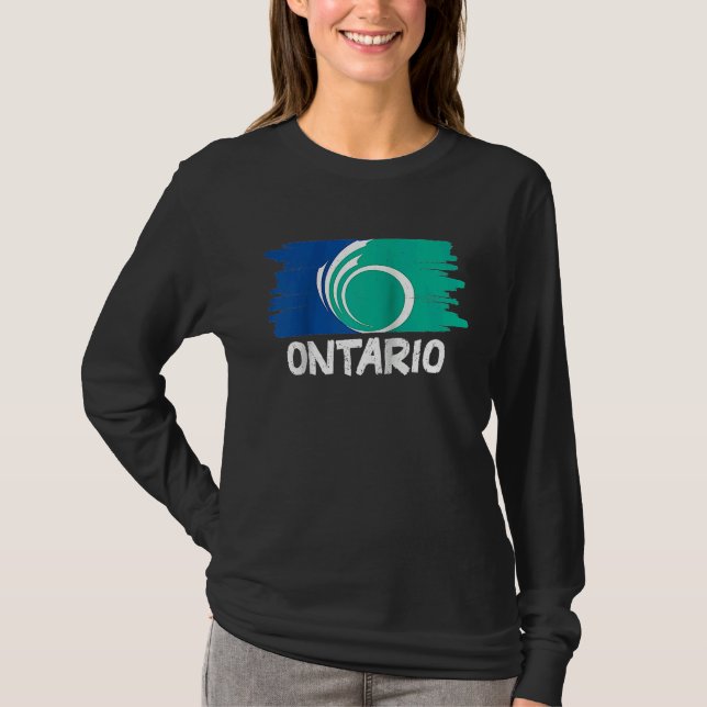 Camiseta Cool Ontario Flag Raglan Baseball (Anverso)