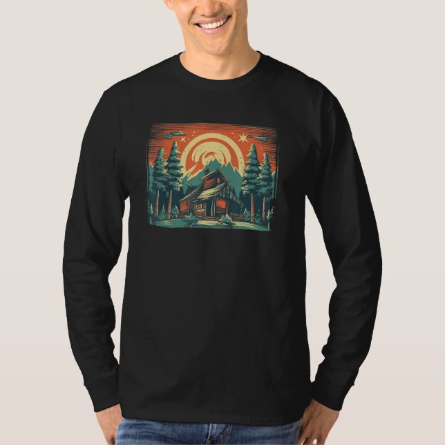 Camiseta Cool Outdoor House in Mountains for Hostel (Anverso)