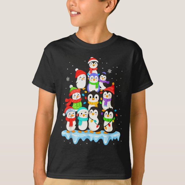 Camiseta Cool Penguin Christmas Pajamas Shirt Boys, Penguin (Anverso)