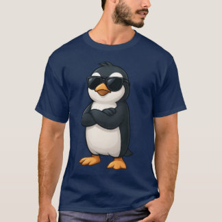 Camiseta Cool penguin with crossed arms confident gamer car