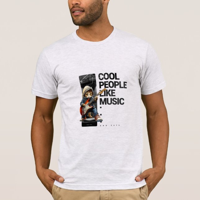 Camiseta Cool People Like Music – Premium Graphic Tee (Anverso)