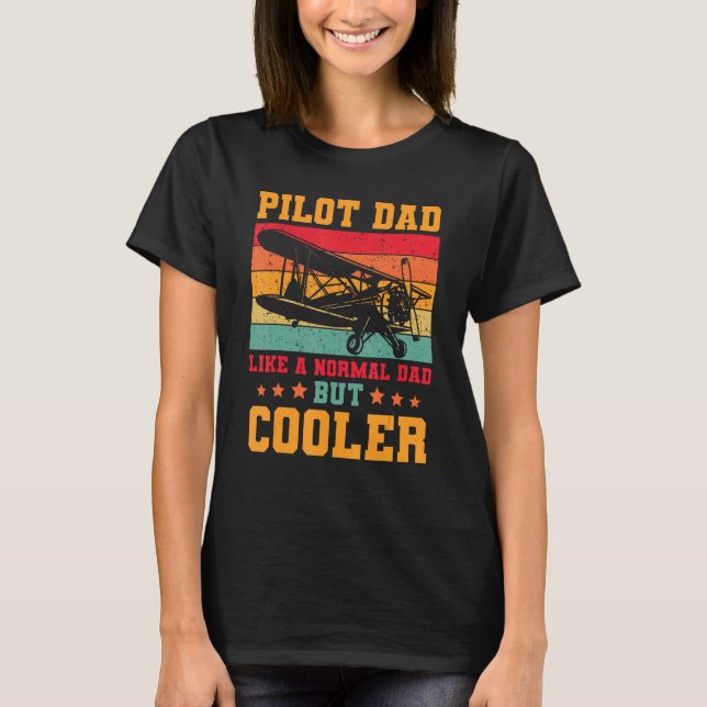 Camiseta Cool Pilot For Men Dad Aircraft Aviation Airplane  (Anverso)