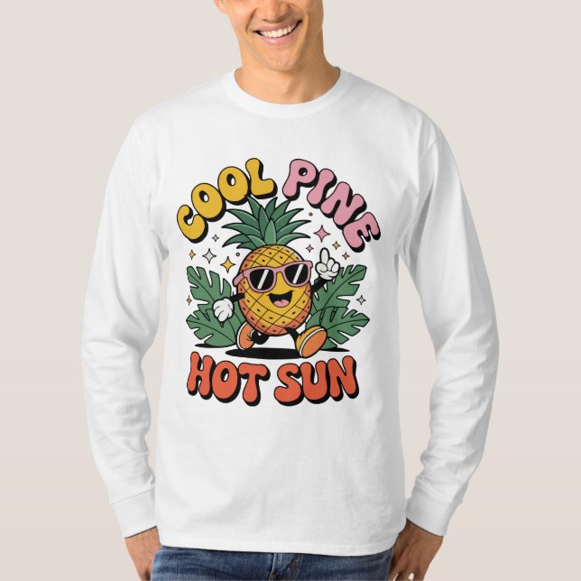 Camiseta Cool Pine Hot Sun Retro Pineapple Summer Vibes (Anverso)