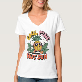 Camiseta Cool Pine Hot Sun Retro Pineapple Summer Vibes