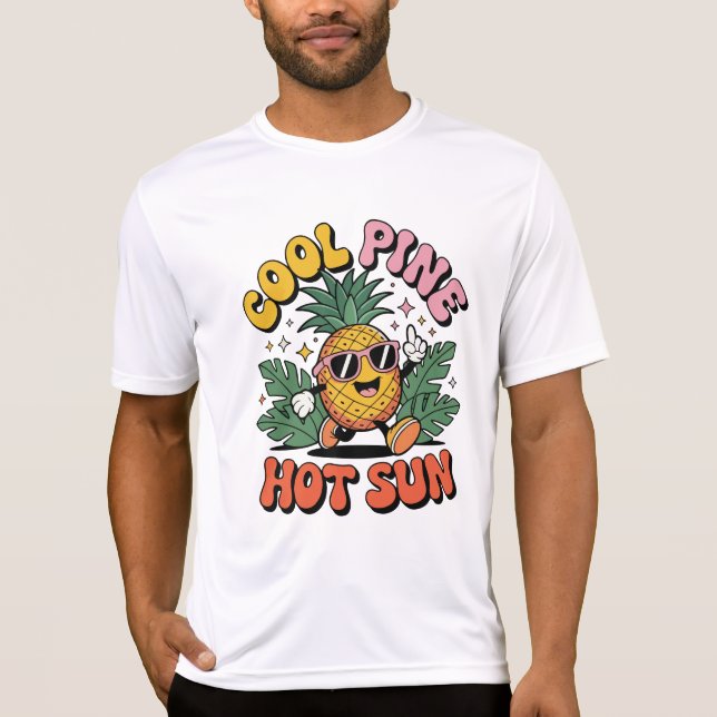 Camiseta Cool Pine Hot Sun Retro Pineapple Summer Vibes (Anverso)