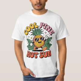 Camiseta Cool Pine Hot Sun Retro Pineapple Summer Vibes