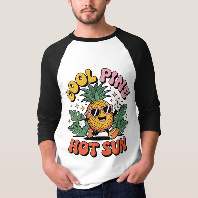 Camiseta Cool Pine Hot Sun Retro Pineapple Summer Vibes (Anverso)