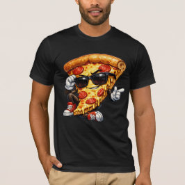 Camiseta Cool Pizza Slice Mascot with Sunglasses Art