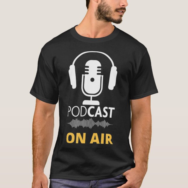 Camiseta Cool Podcasting Podcaster Recording Microphone Ear (Anverso)