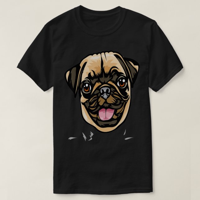 Camiseta Cool Pug Dog Face  (Diseño del anverso)
